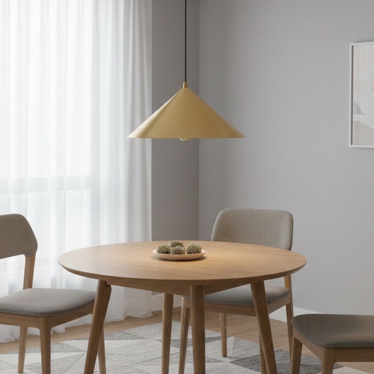 Garcia Single Drop Pendant in Brushed Brass