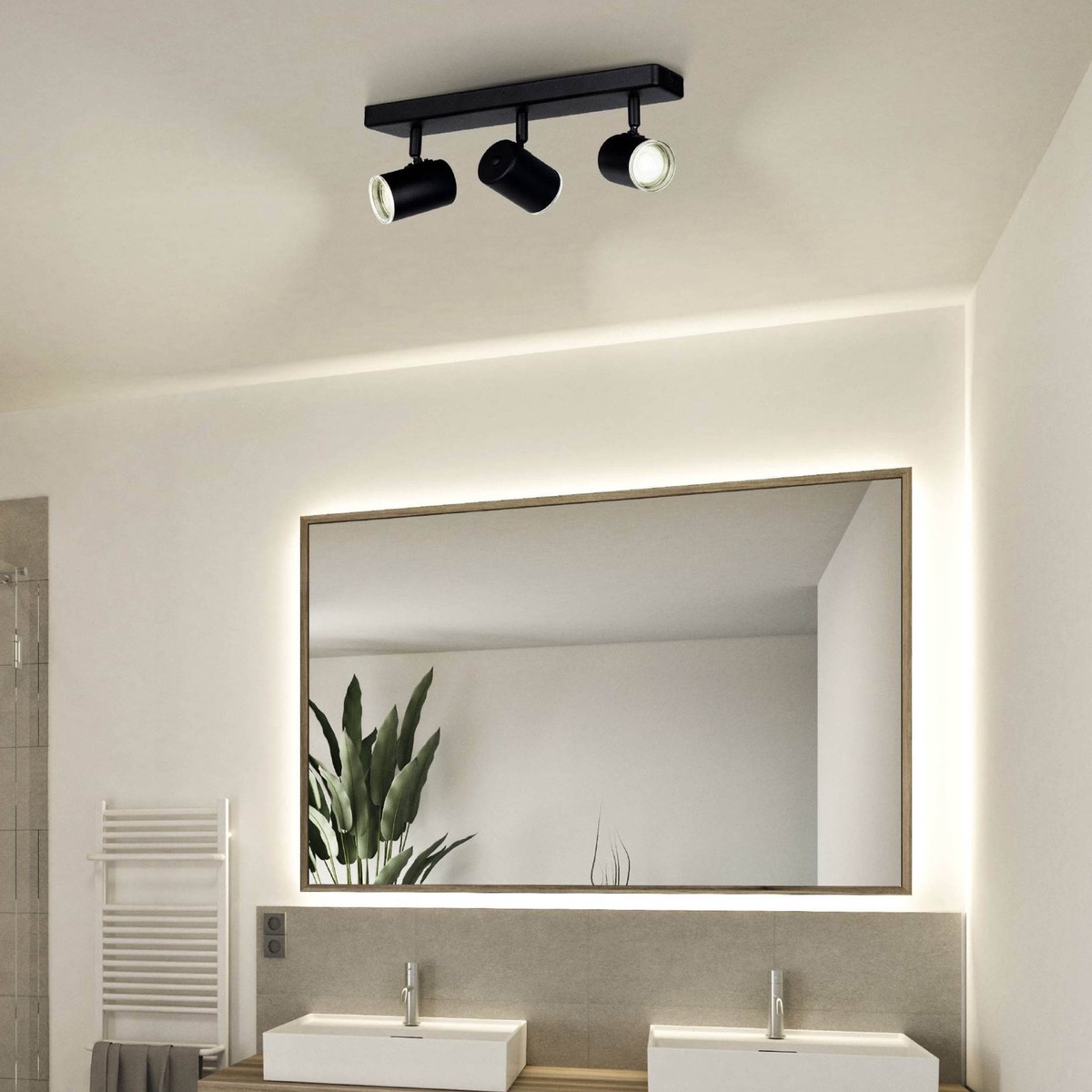 Consuma 1 IP44 Triple Head Linear Spotlight in Black