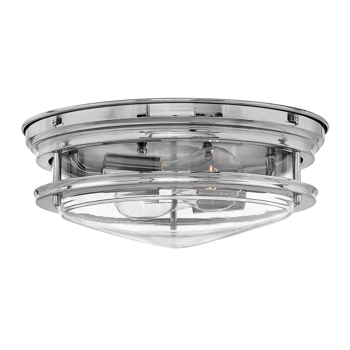 Hadrian IP44 Ceiling Light in Chrome & Clear Glass