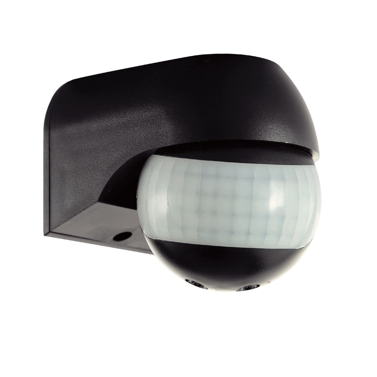 Adjustable Wall Mounted IP44 PIR Motion Sensor In Black