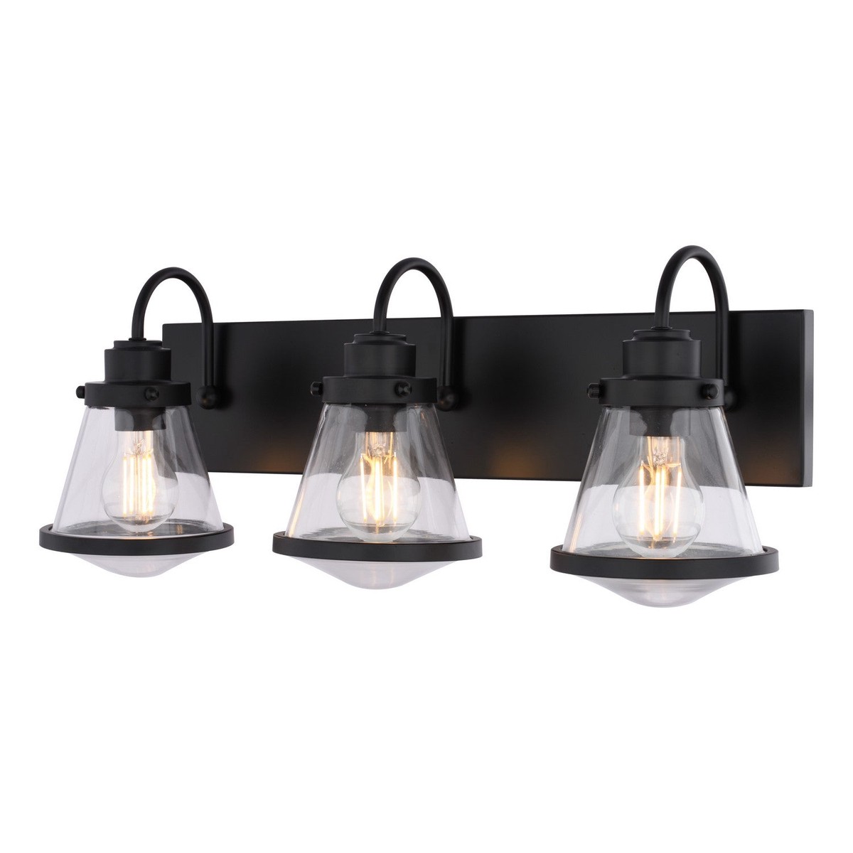 Covington Three Light Vanity Matte Black