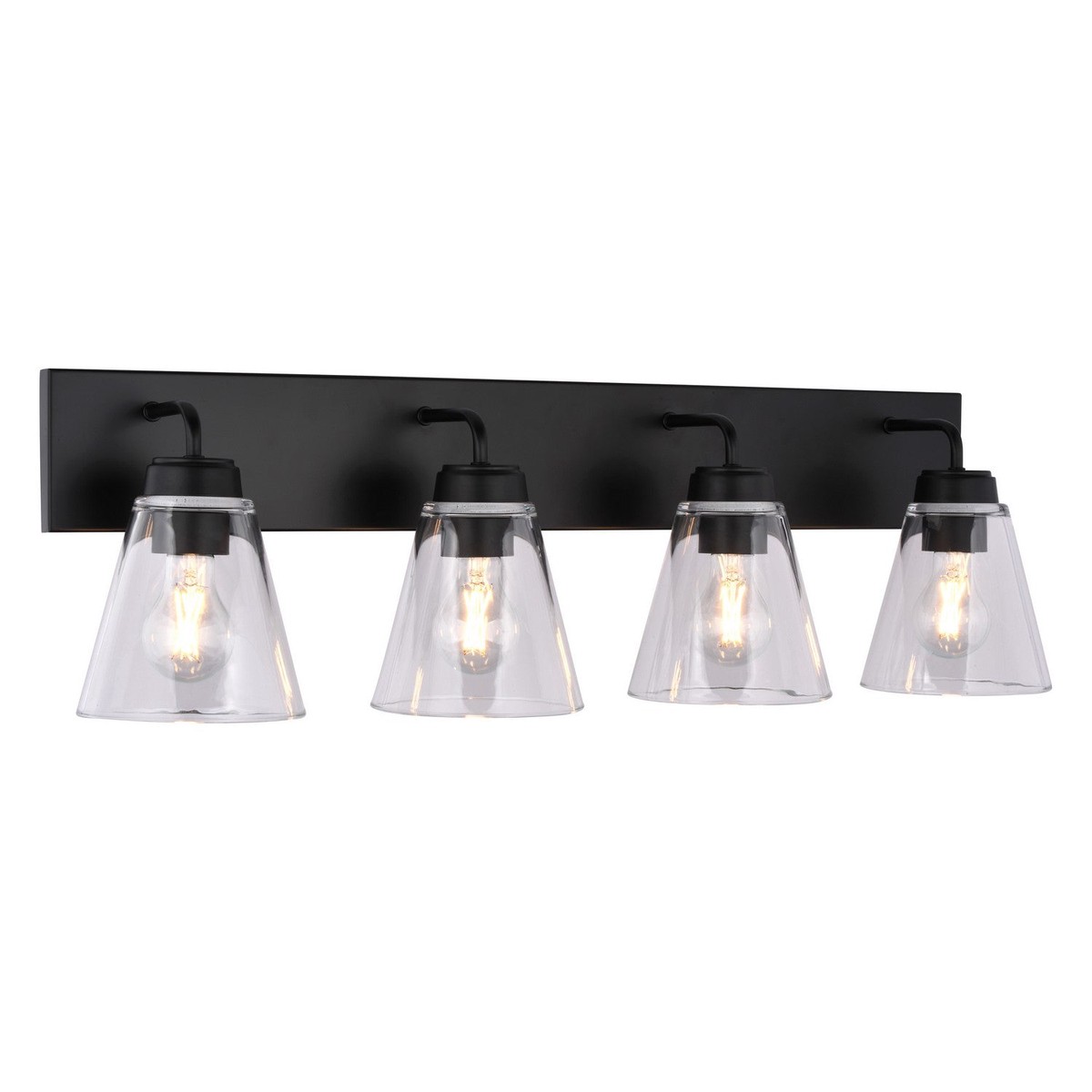 Lowell Four Light Vanity Matte Black