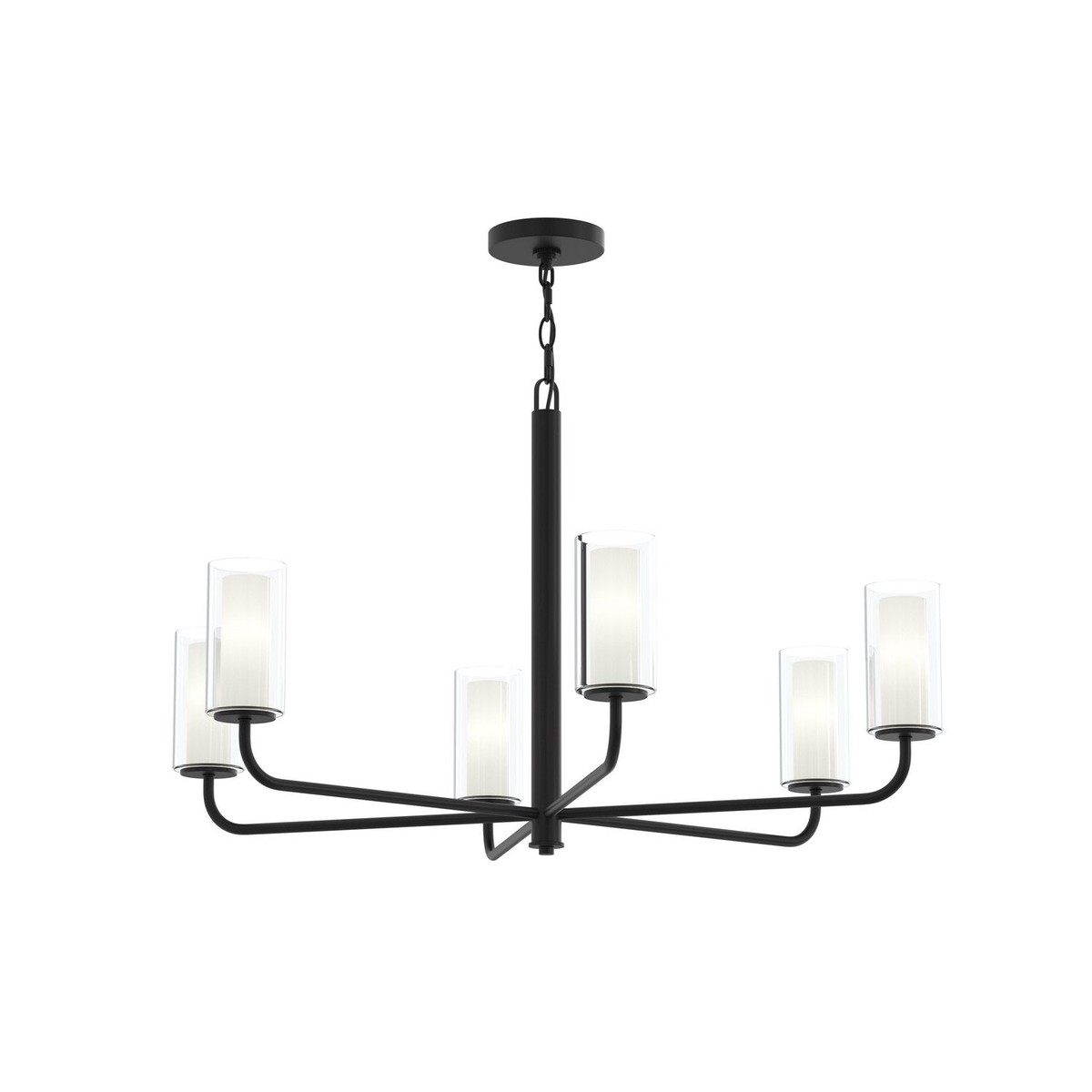 Mack Six Light Chandelier Matte Black