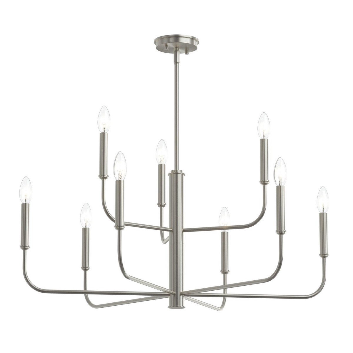 Reines Nine Light Chandelier Brushed Nickel