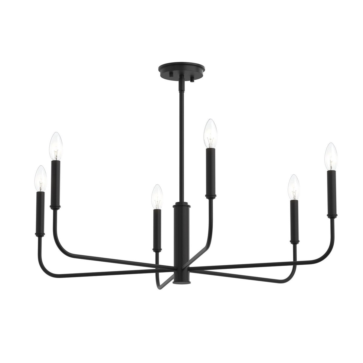 Reines Six Light Chandelier Matte Black