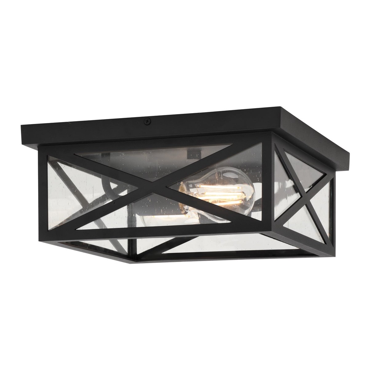Rockford Two Light Outdoor Flush Mount Textured Black