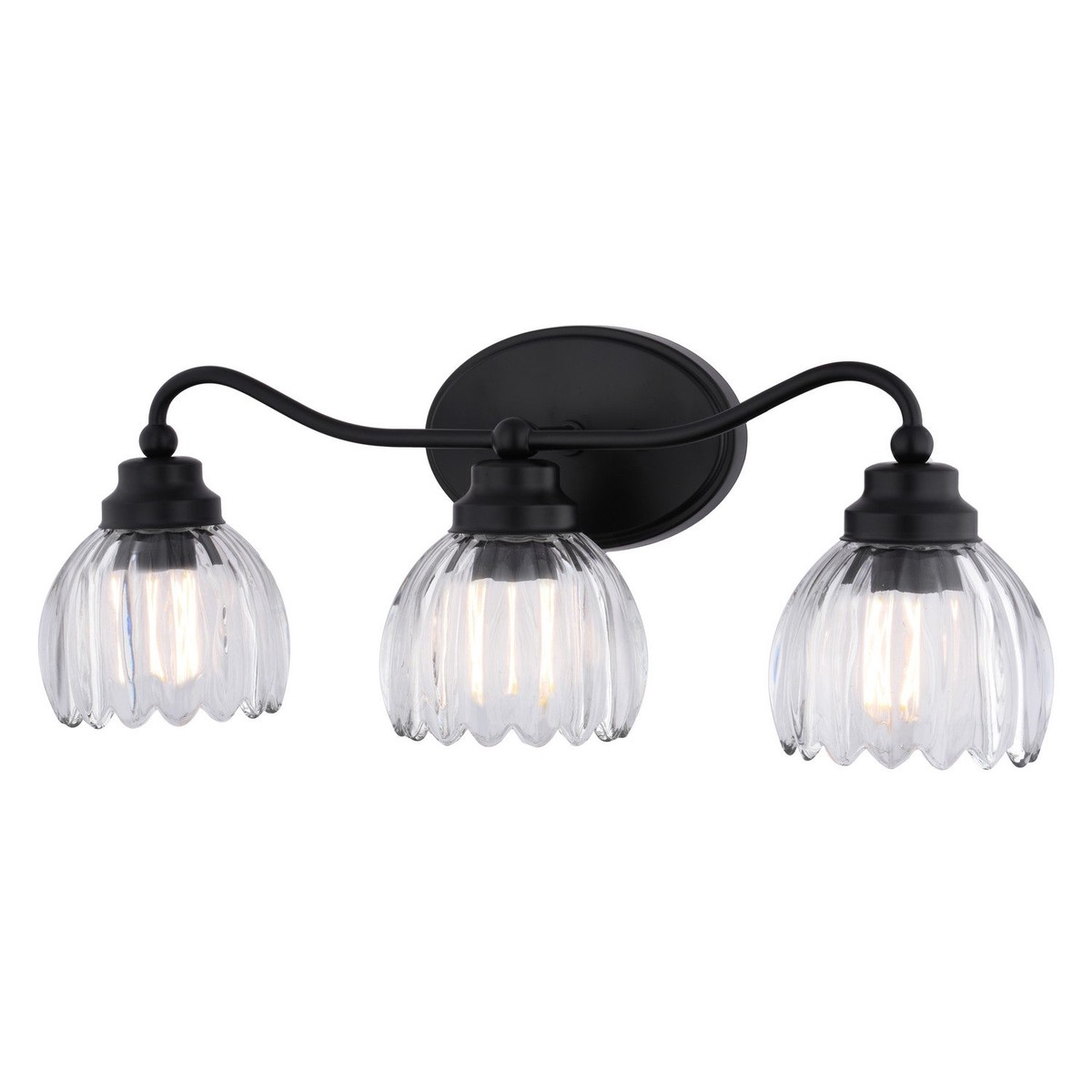Shirley Three Light Vanity Matte Black
