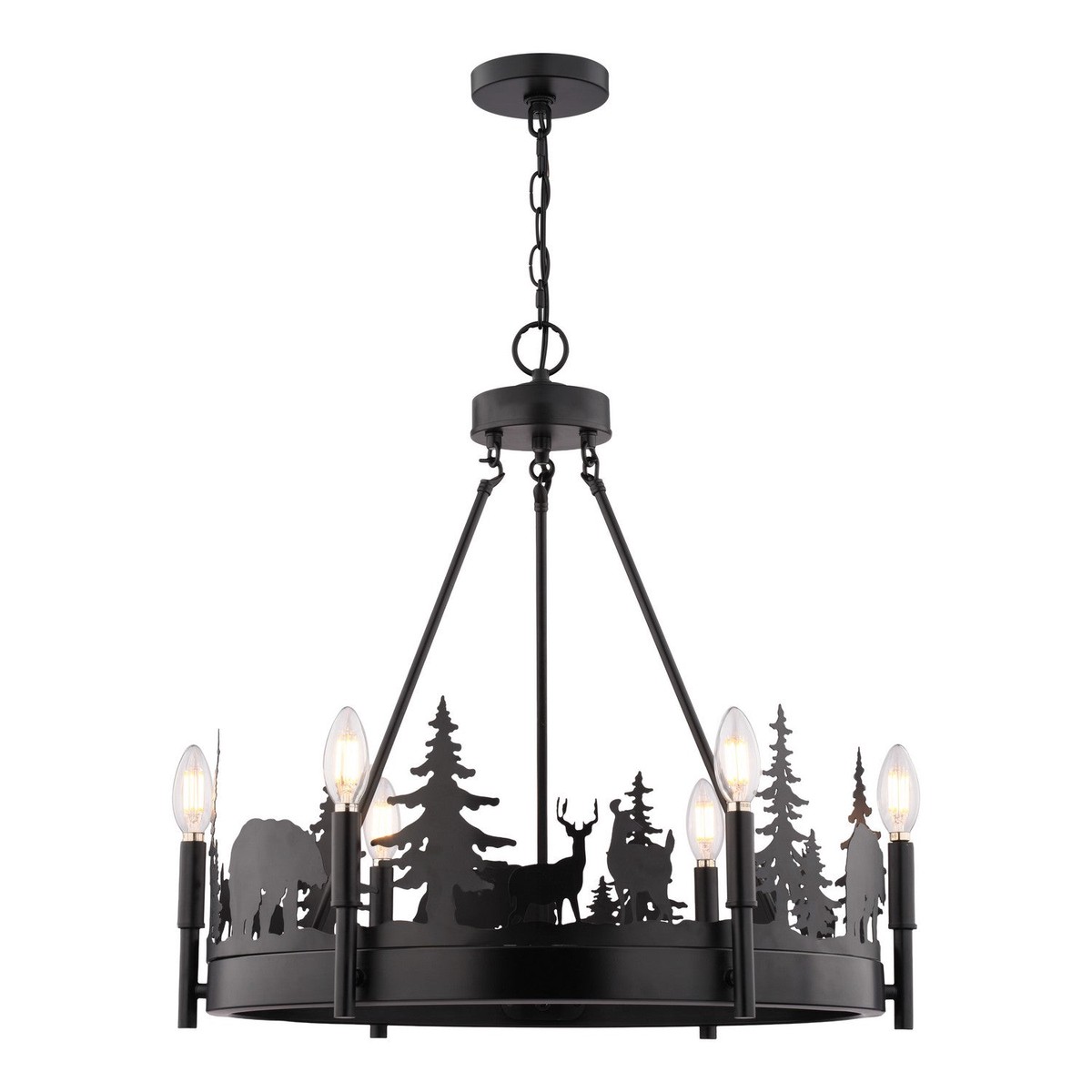 Acadia Six Light Chandelier Bronze