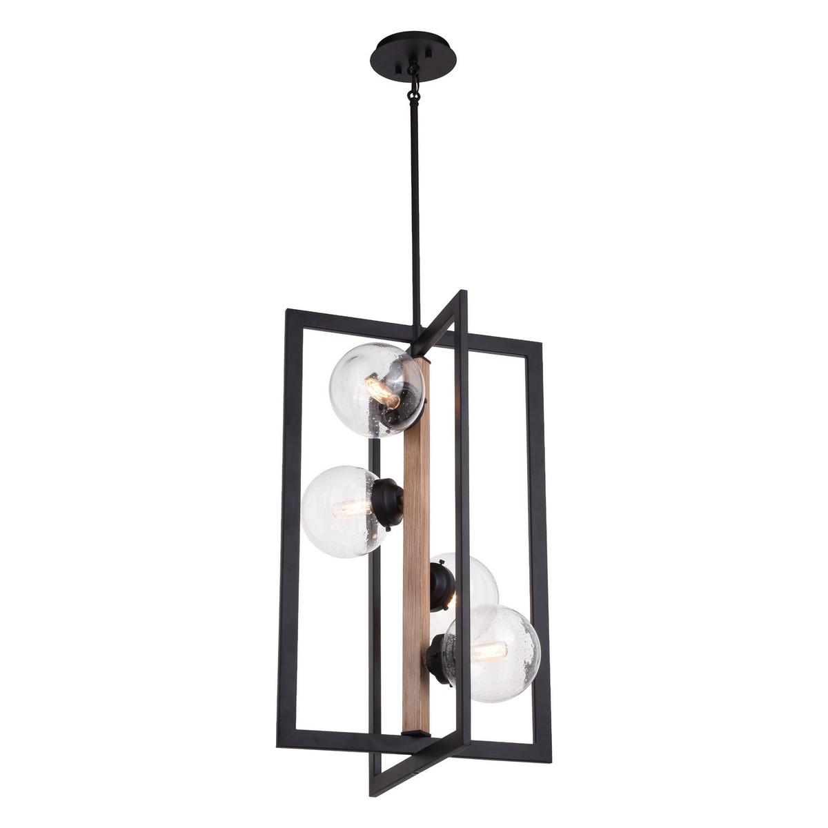 Bridgeview Four Light Pendant Oil Rubbed Bronze/Light Walnut
