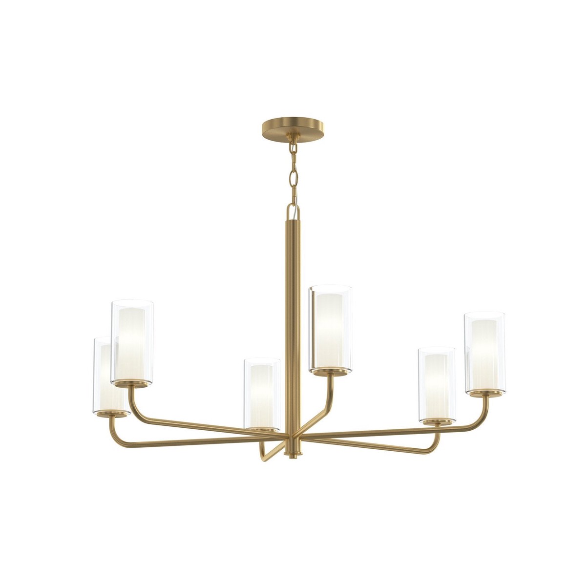 Mack Six Light Chandelier Brushed Gold