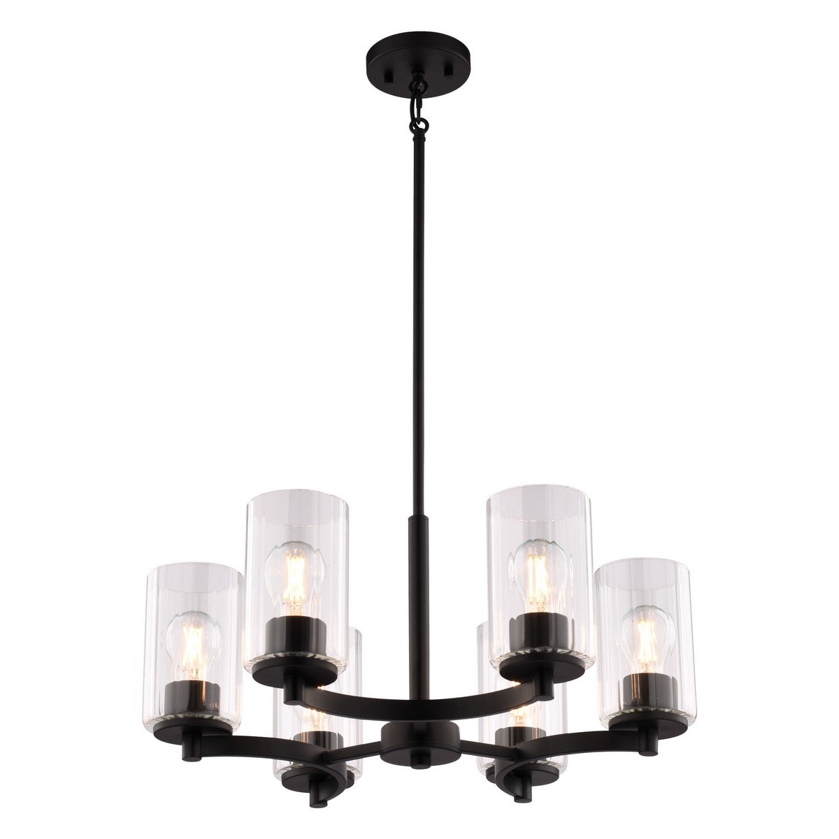 Maple Valley Six Light Chandelier Matte Black
