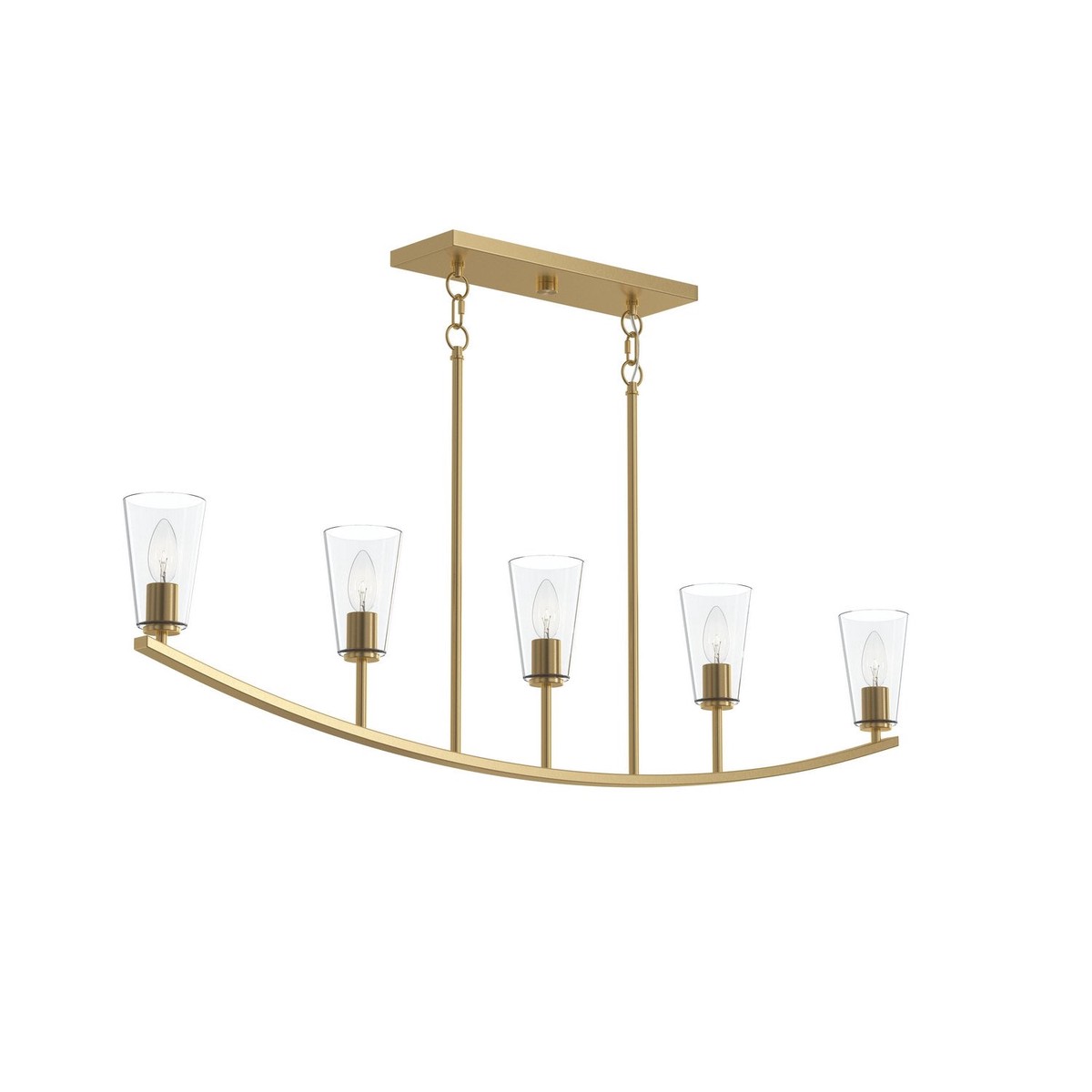 New Arrival Jheni Five Light Linear Chandelier Brushed Gold