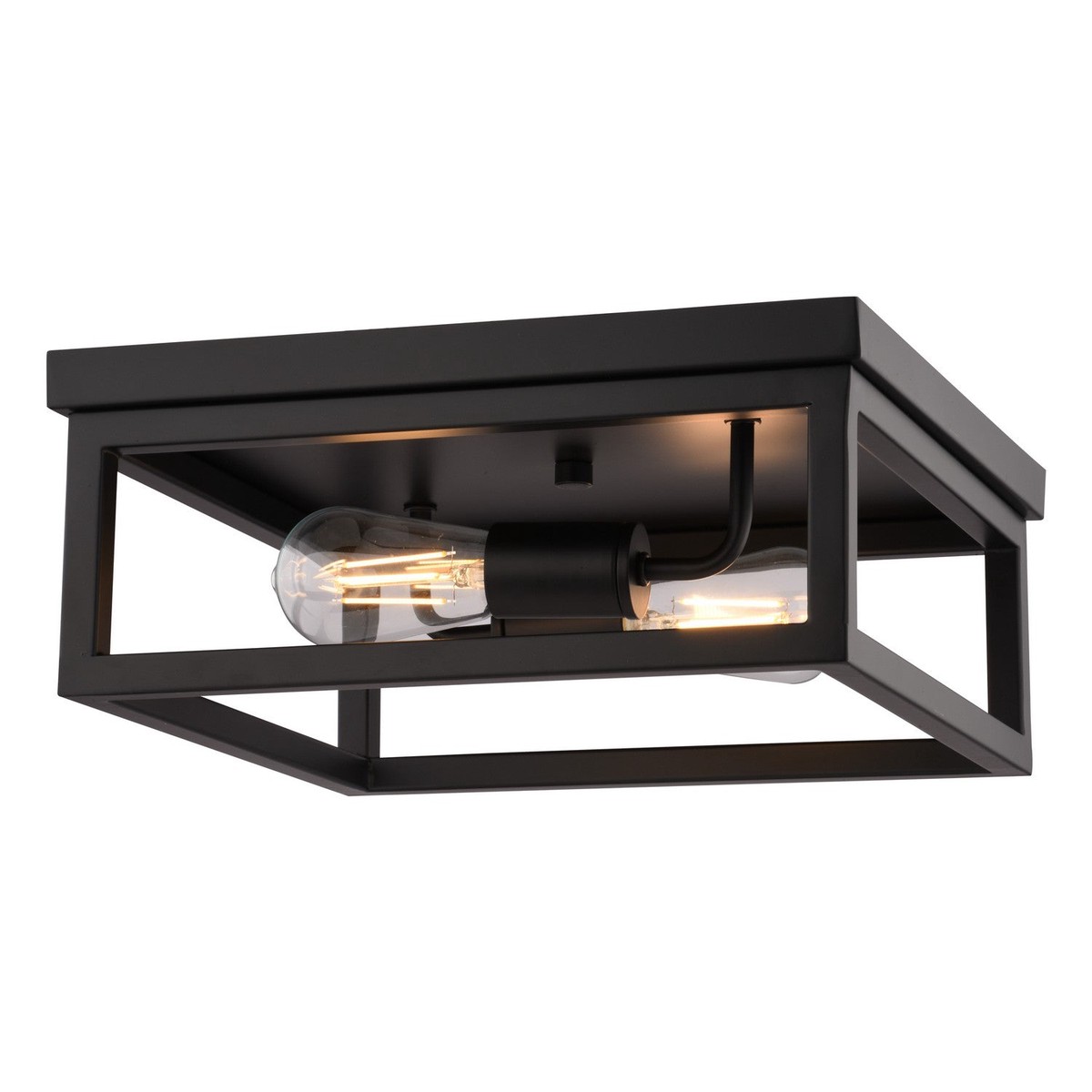 Pratt Two Light Flush Mount Matte Black