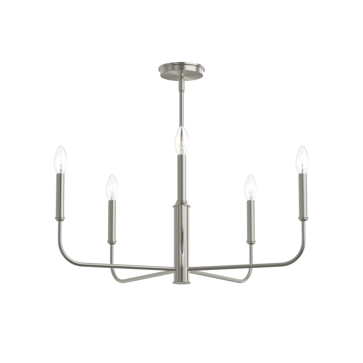 Reines Five Light Chandelier Brushed Nickel