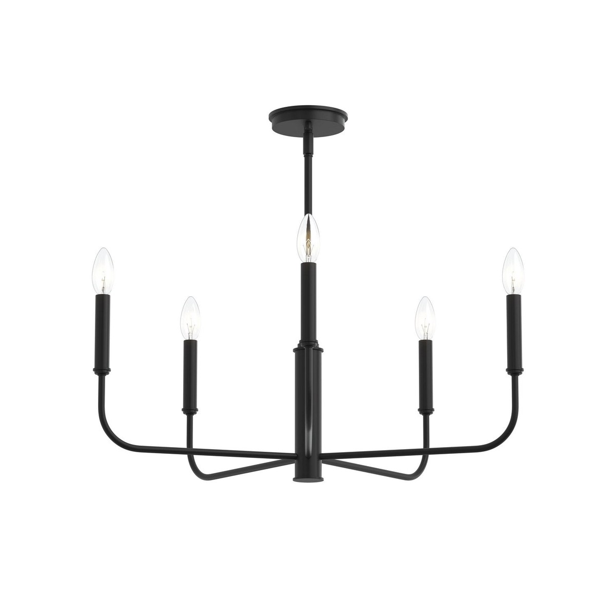 Reines Five Light Chandelier Matte Black