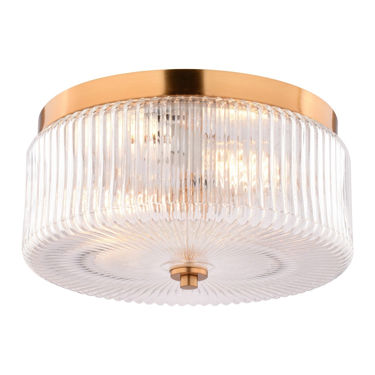 Riverside Two Light Flush Mount Muted Brass