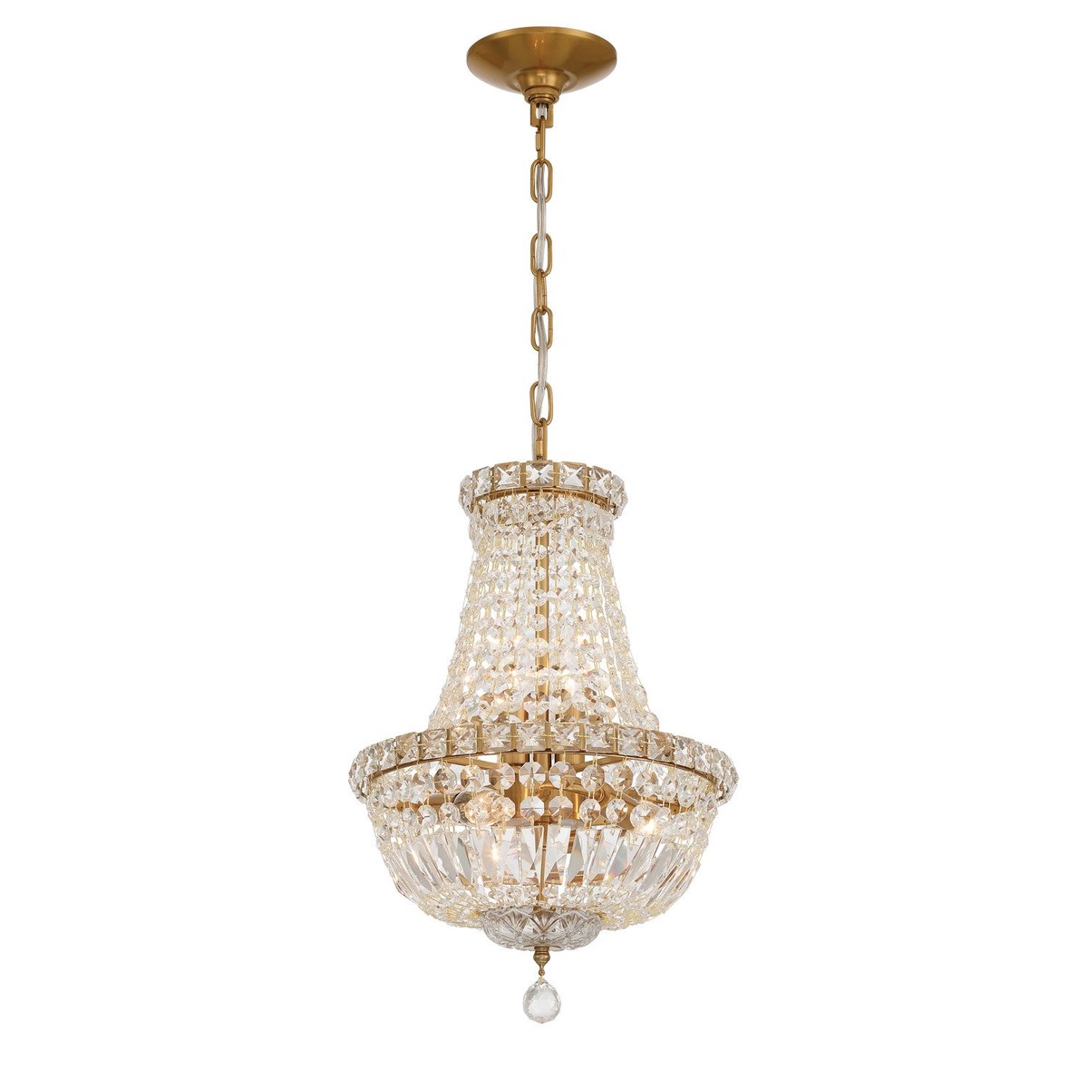 Roslyn Five Light Chandelier Aged Brass