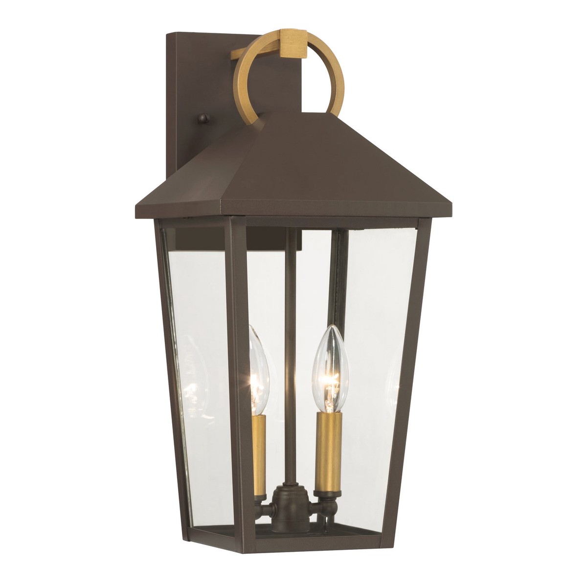 Bayra Two Light Outdoor Wall Lantern Painted Legacy Brass