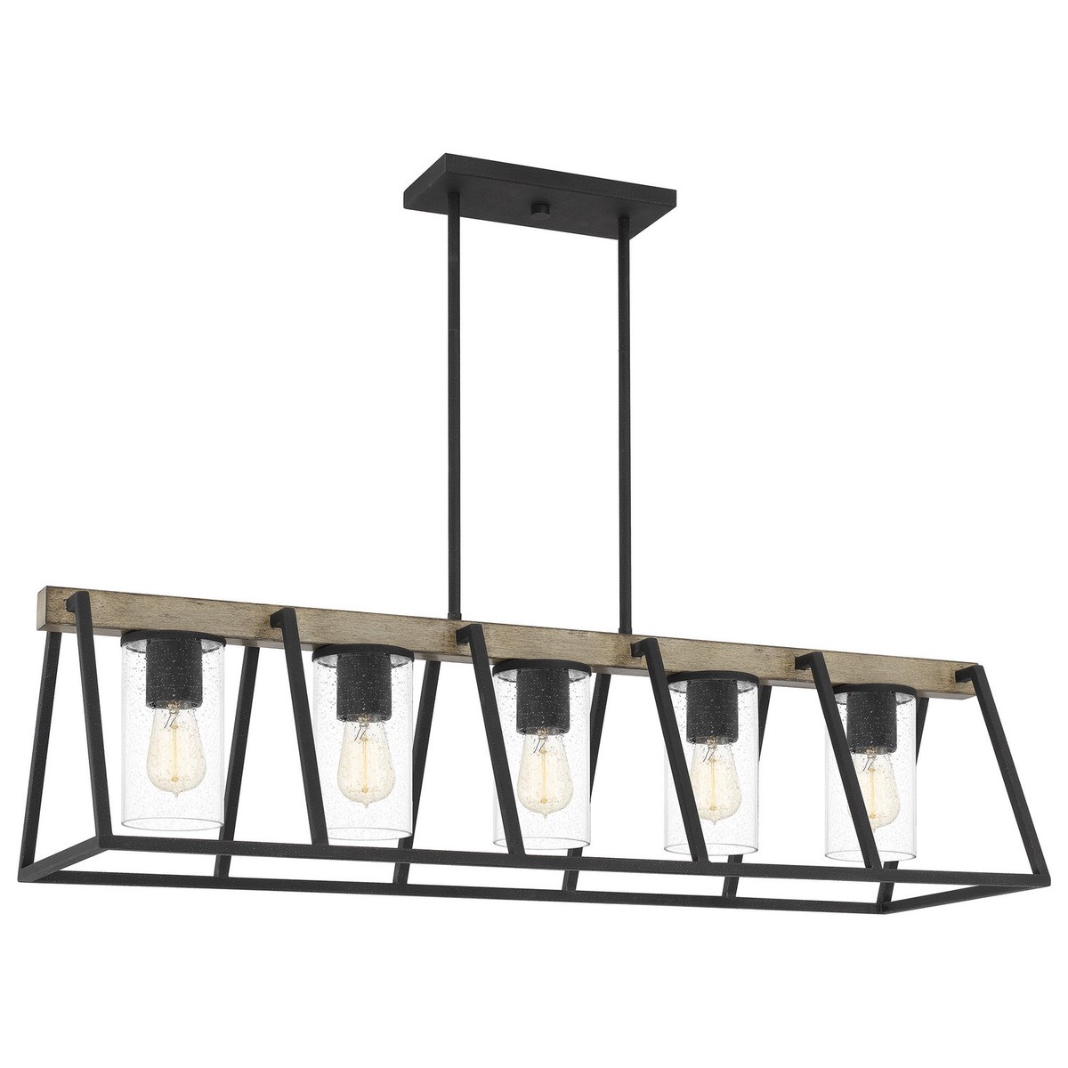 Brockton Five Light Linear Chandelier Grey Ash
