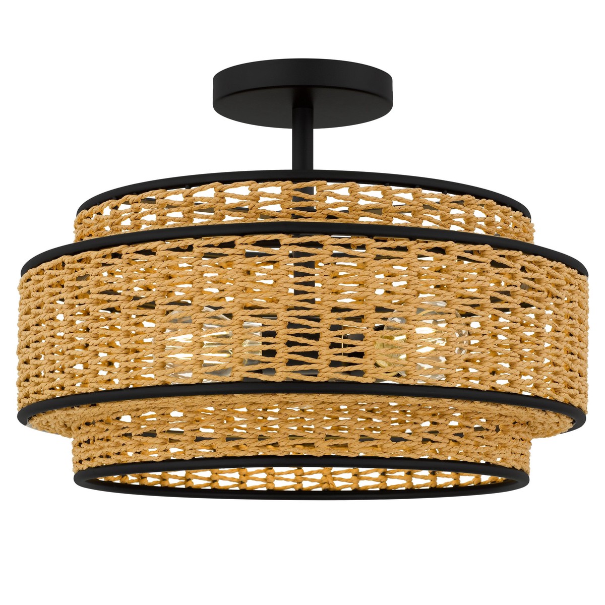 Teton Three Light Semi-Flush Mount Matte Black