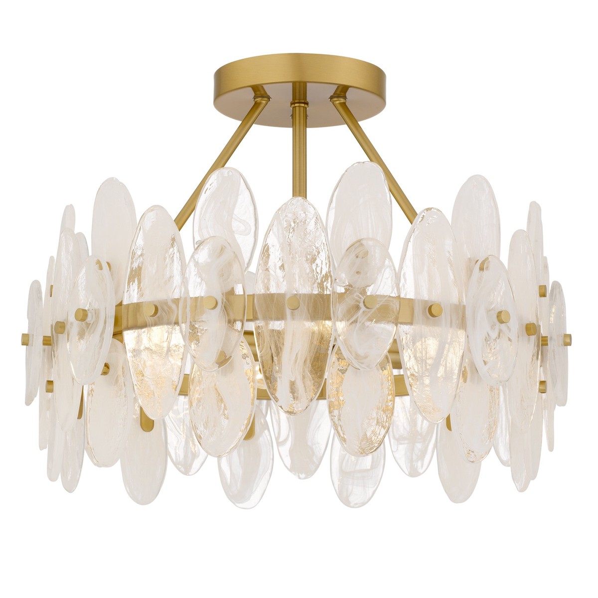 Abigail Four Light Semi-Flush Mount Brushed Gold