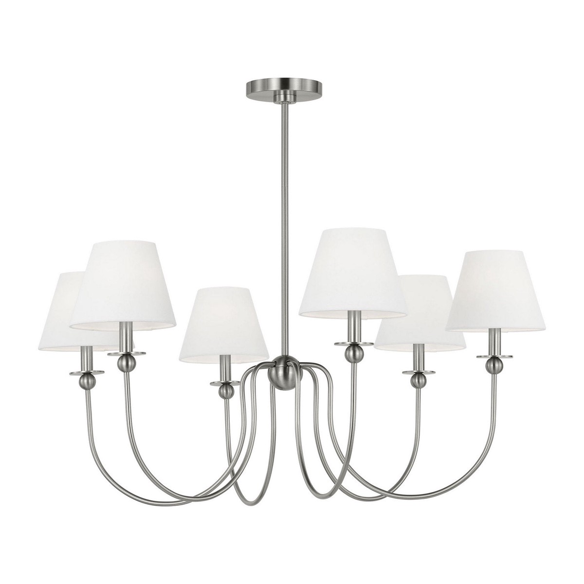 Elsay Six Light Chandelier Brushed Nickel