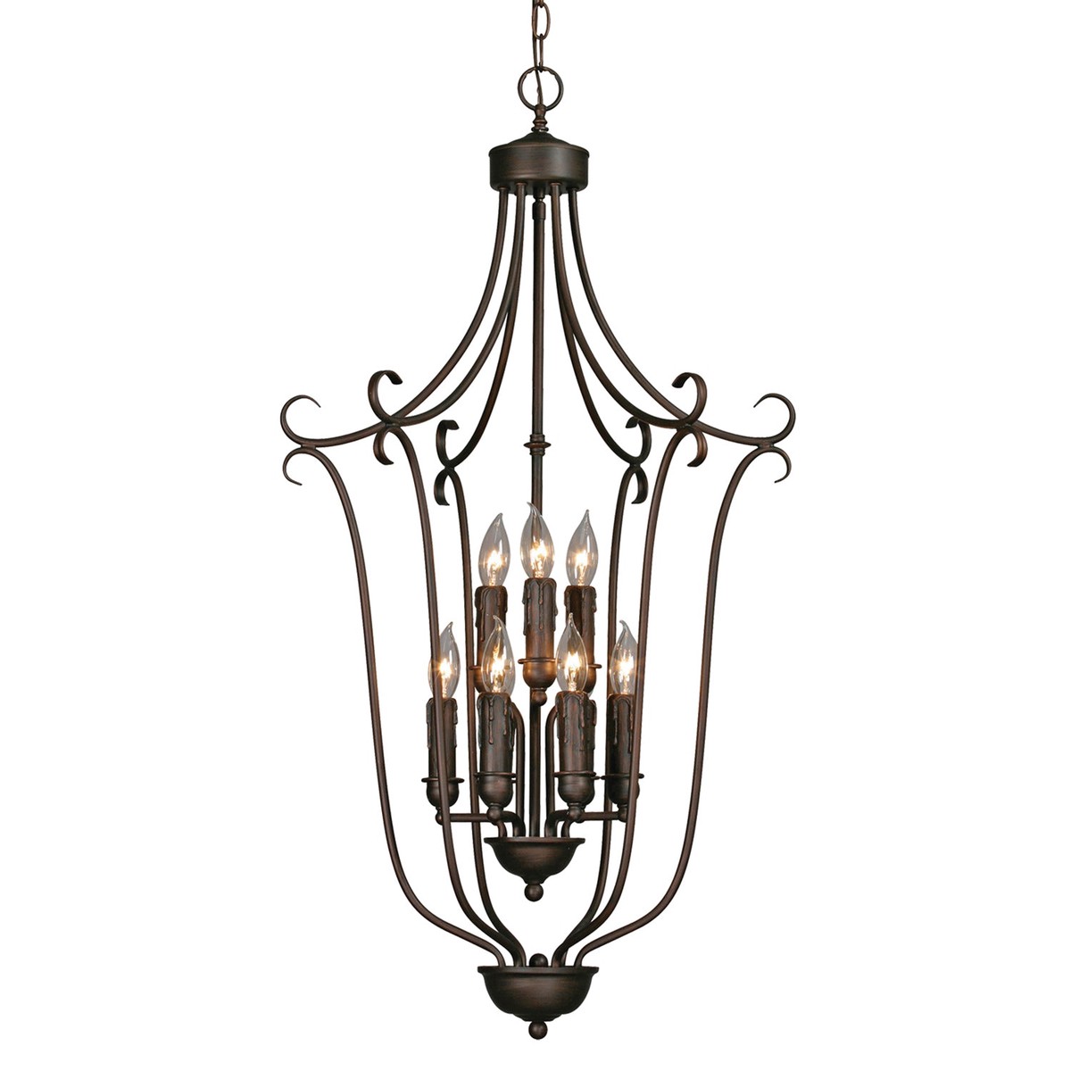Grace Nine Light Chandelier Rubbed Bronze