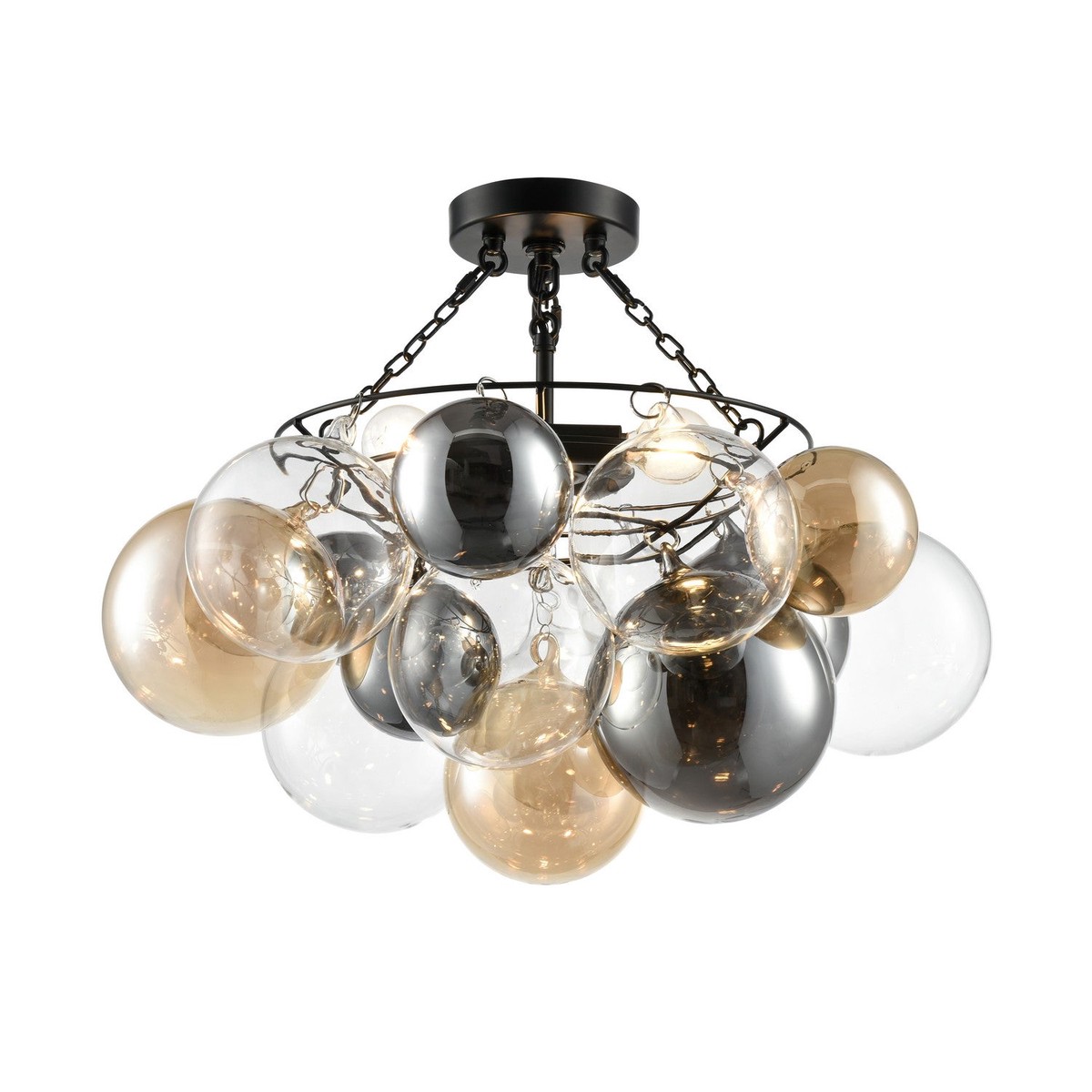 New Arrival Comet Three Light Semi-Flush Mount Ebony