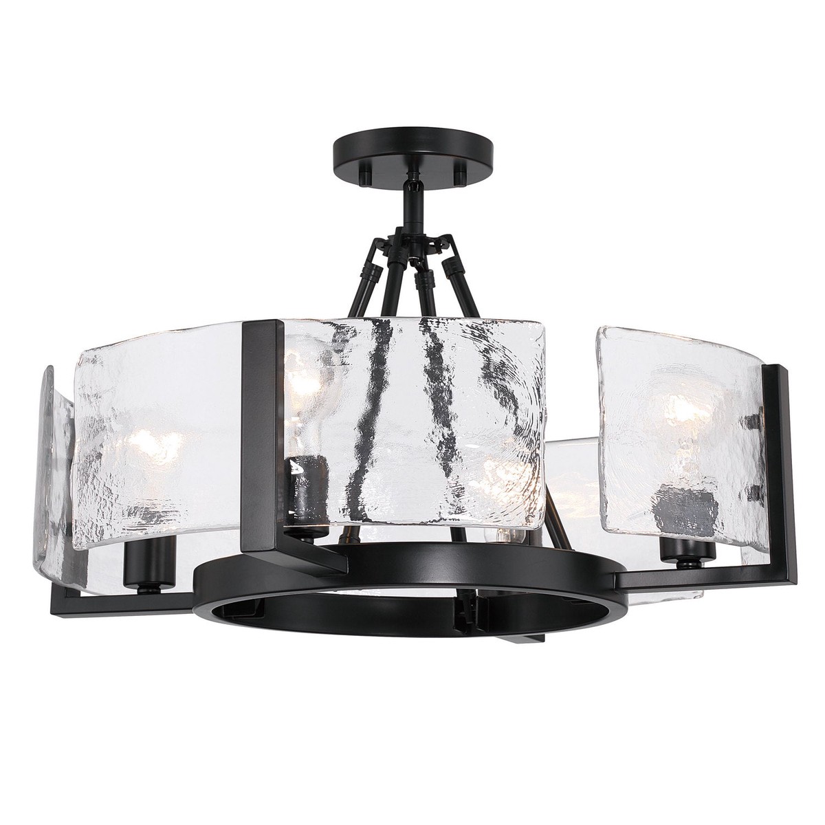 Aenon Four Light Semi-Flush Mount Matte Black