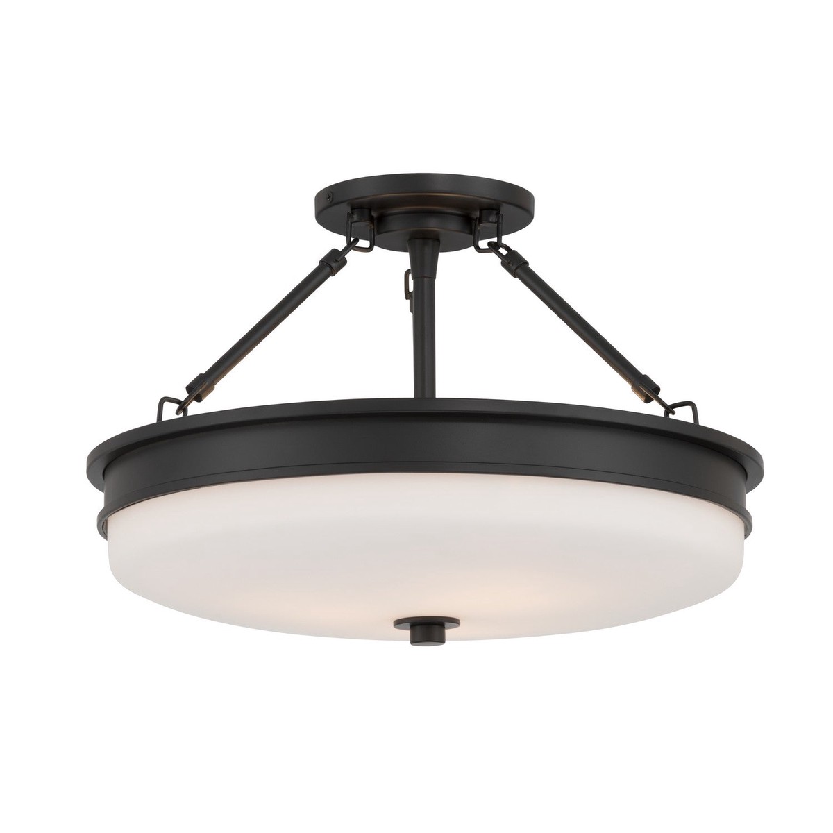 Halora Three Light Semi-Flush Mount Dark Matte Black