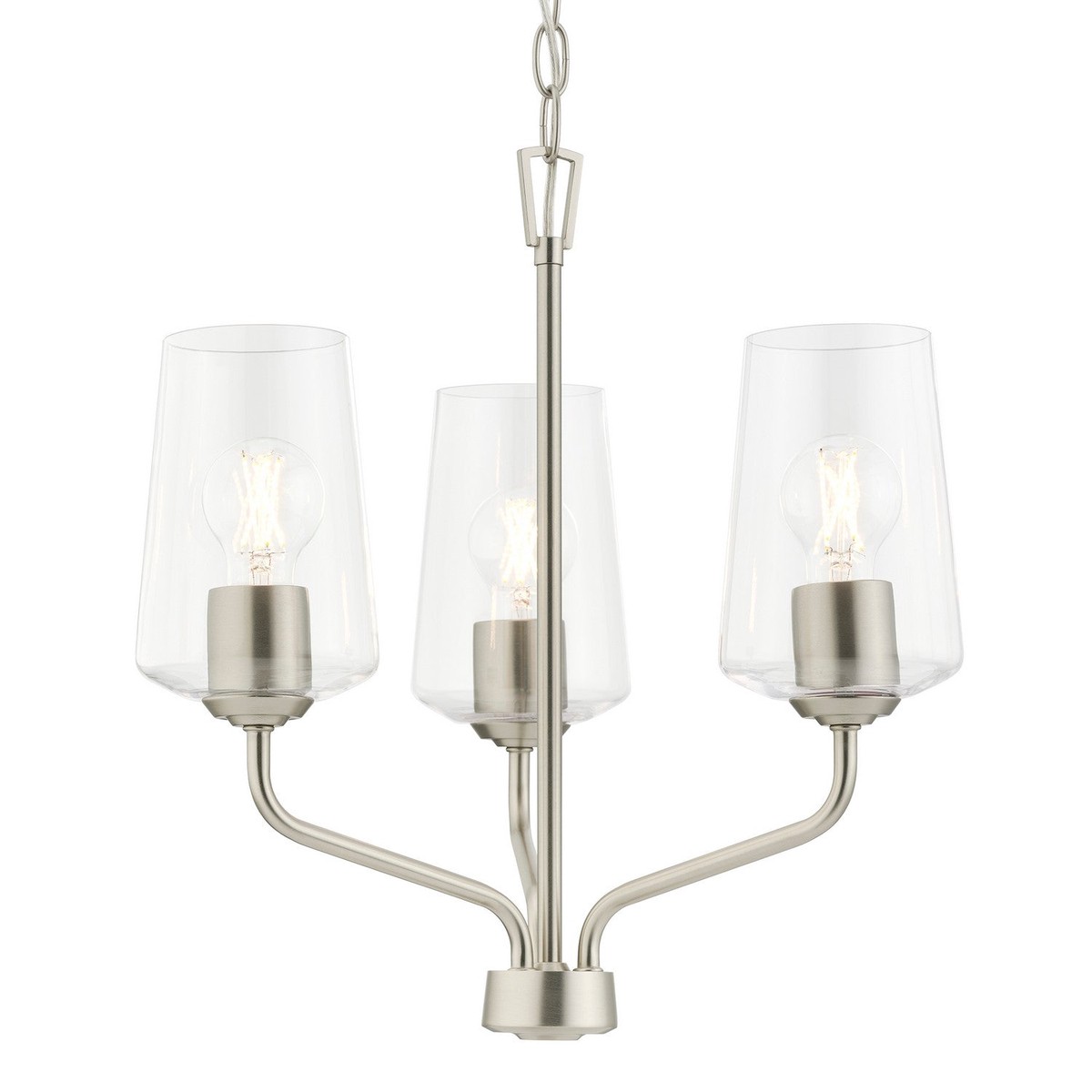 Celino Three Light Chandelier Brushed Nickel