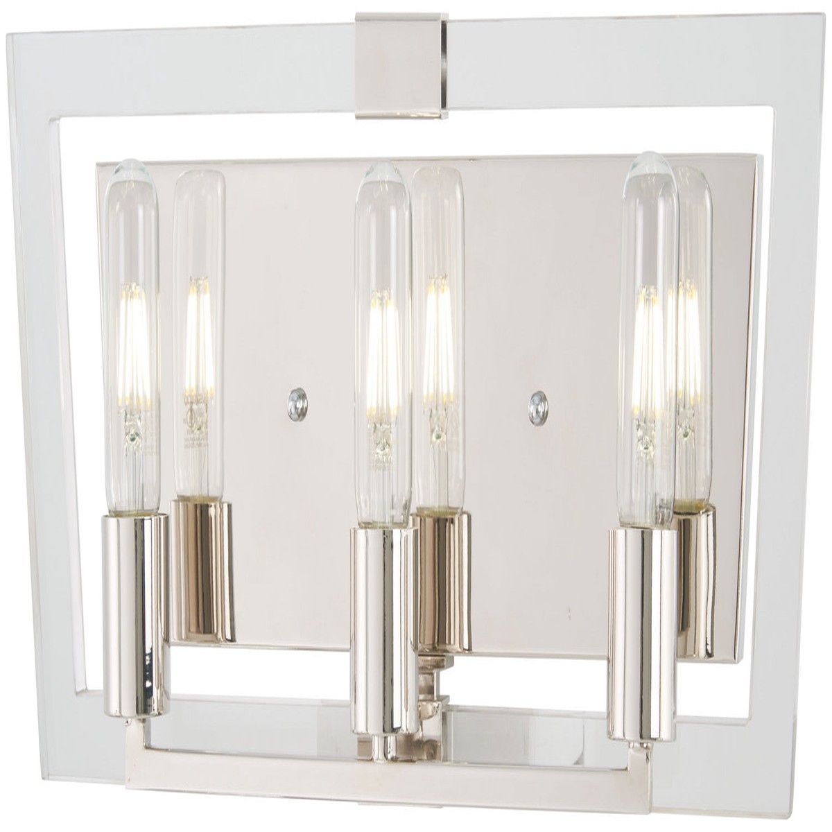 Crystal Chrome Three Light Bath Polished Nickel