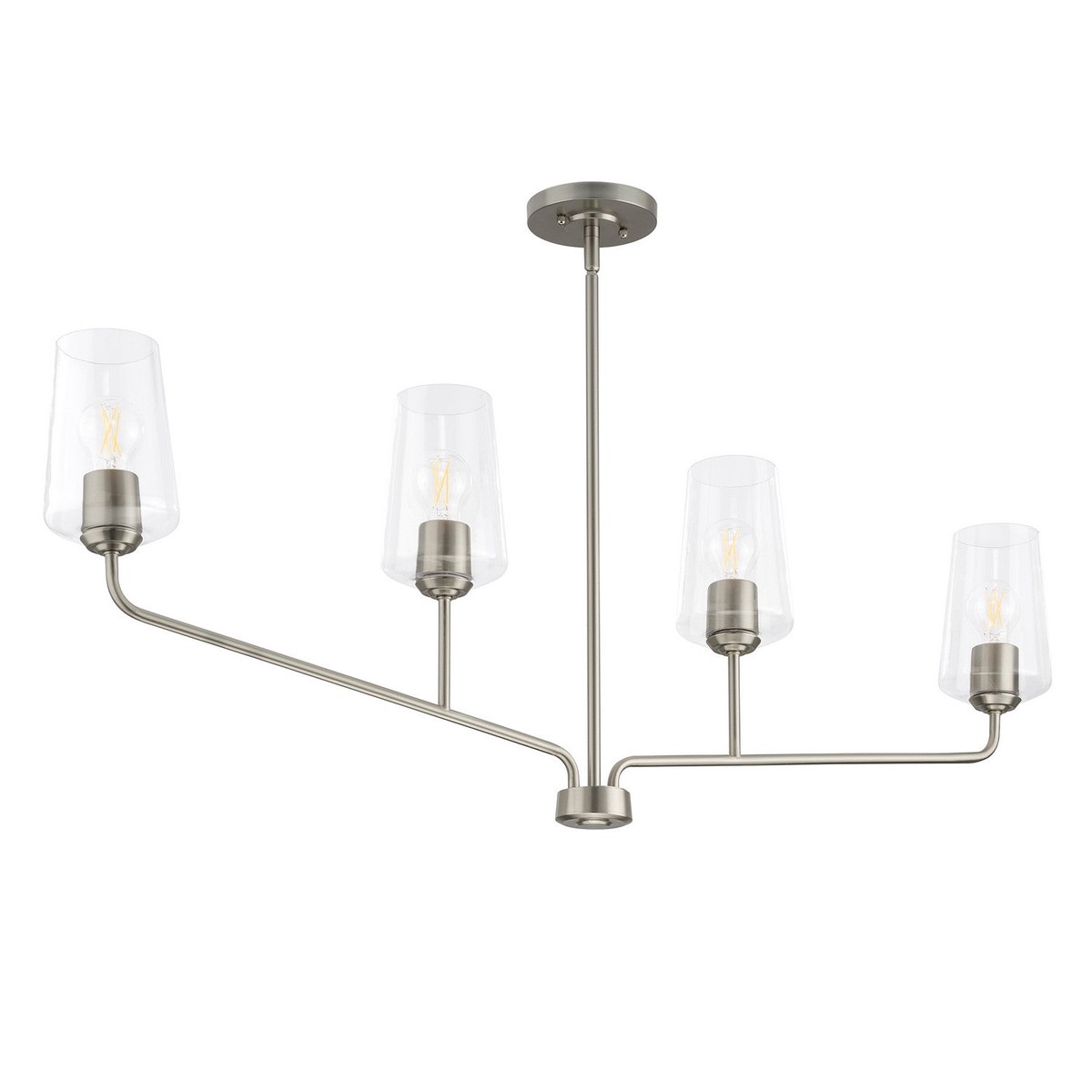 Celino Four Light Linear Chandelier Brushed Nickel