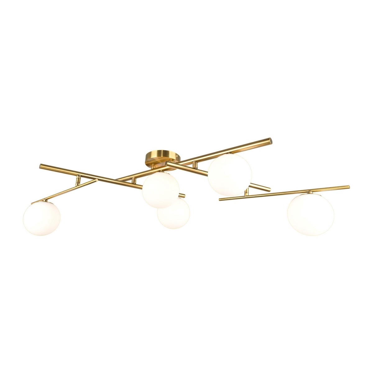 Modena Five Light Semi-Flush Mount Plated Brushed Brass