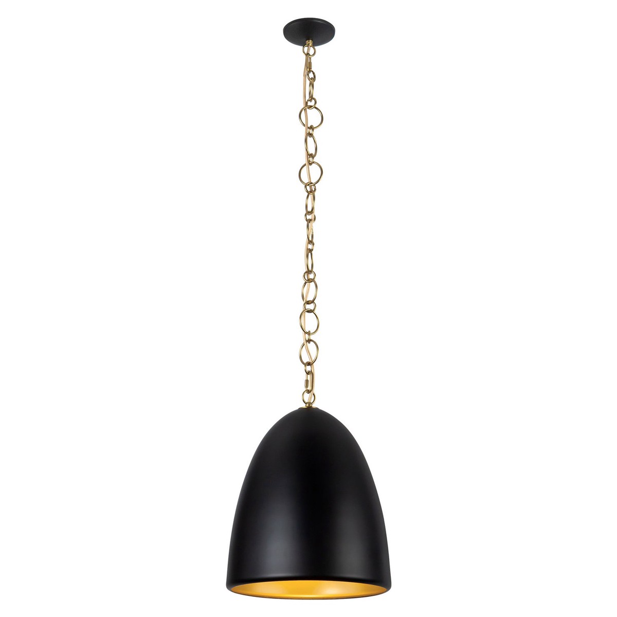 Grant One Light Pendant Matte Black