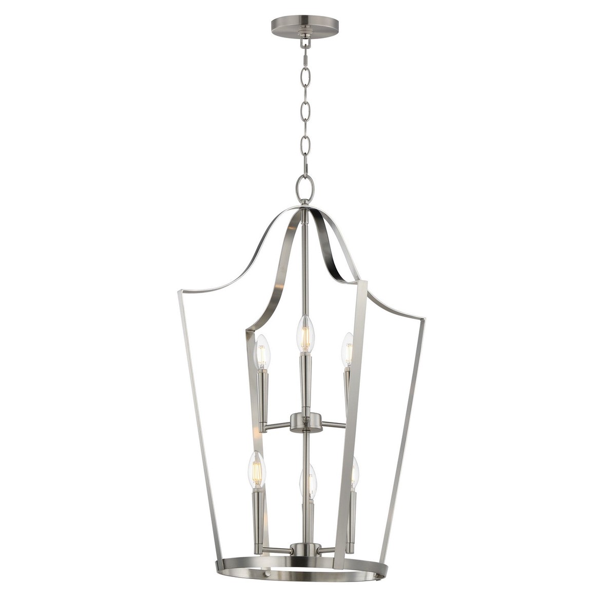 Arden Six Light Pendant Satin Nickel