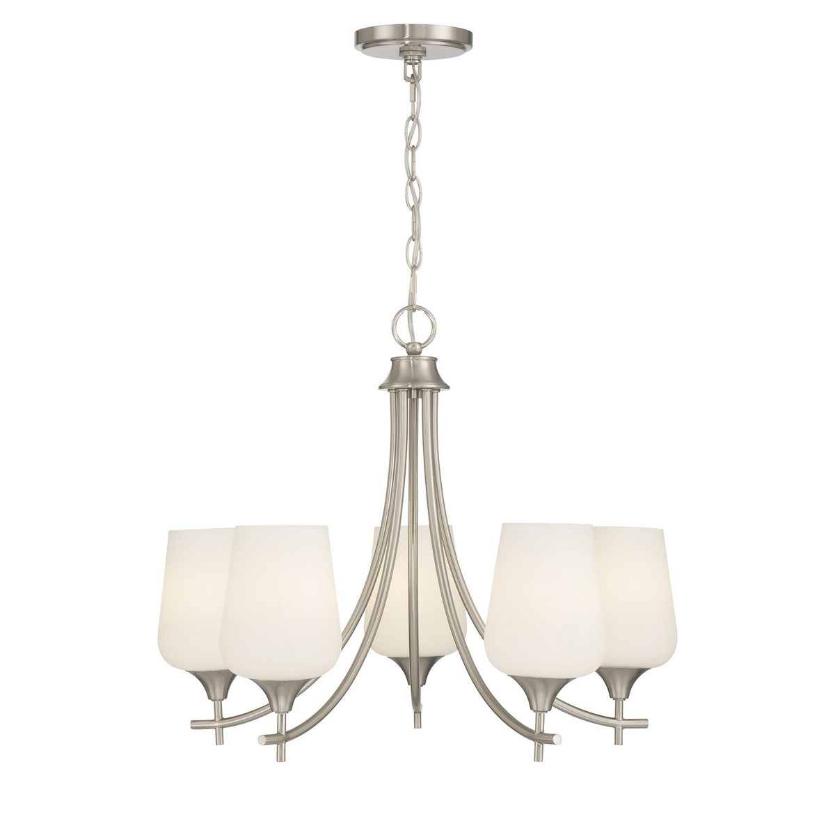 Octave Five Light Chandelier Satin Nickel