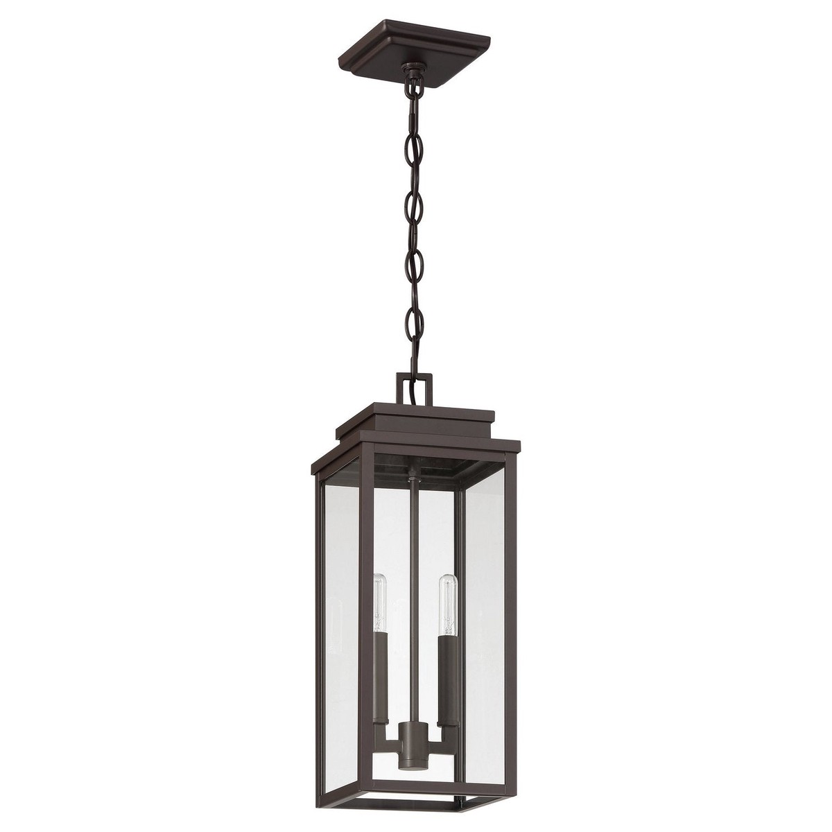 Hillside Two Light Exterior Pendant Dark Bronze