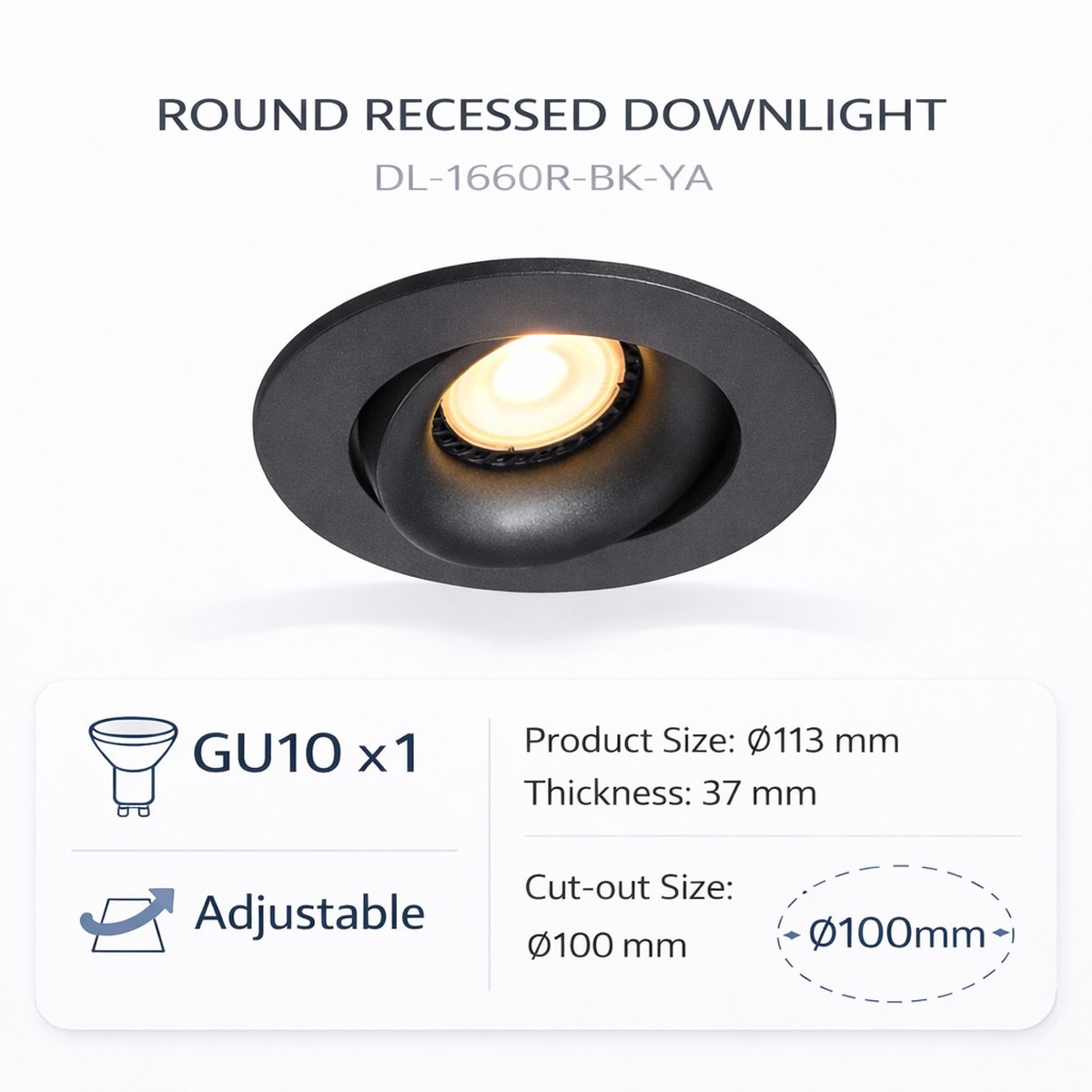 Modern Adjustable Recessed Spotlight (GU10) DL-1660r