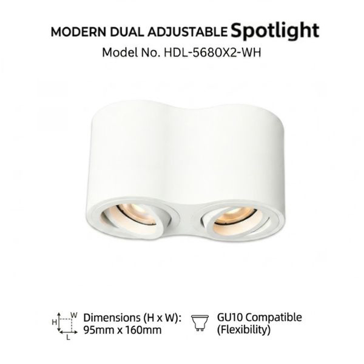 Modern dual adjustable spotlight