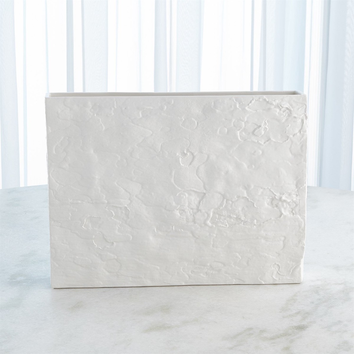 Tree Bark Texture Vase Matte White
