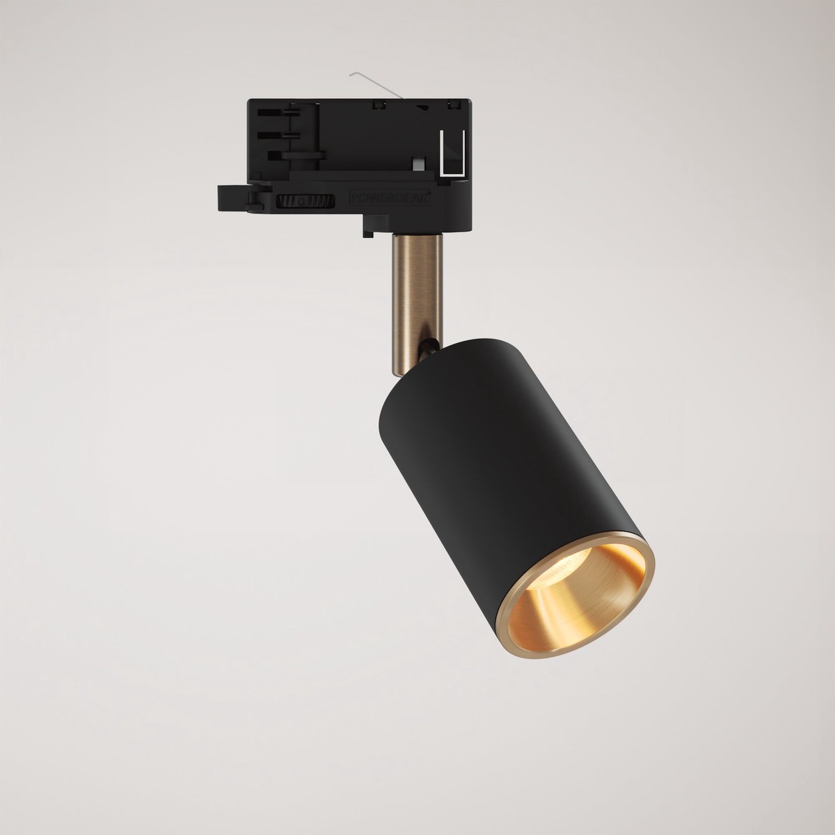 Adjustable Bispot Spotlight for track system - Black / Satin Bronze