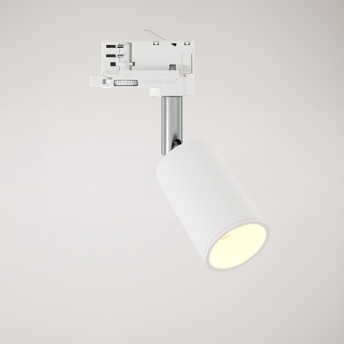 Adjustable Bispot Spotlight for track system - Matte White