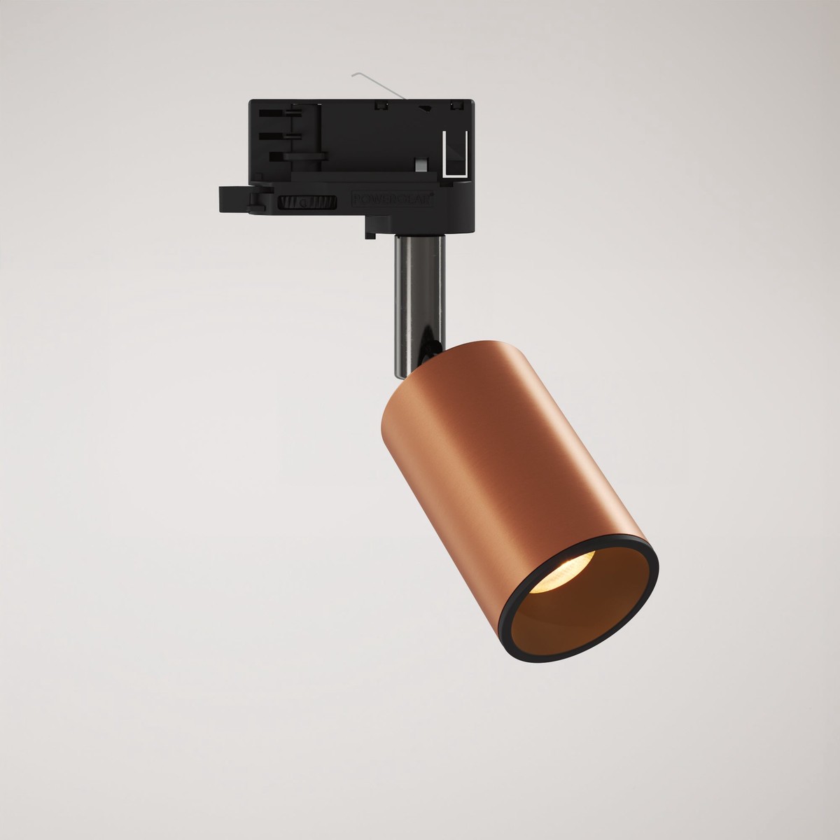 Adjustable Bispot Spotlight for track system - Satin Copper / Black