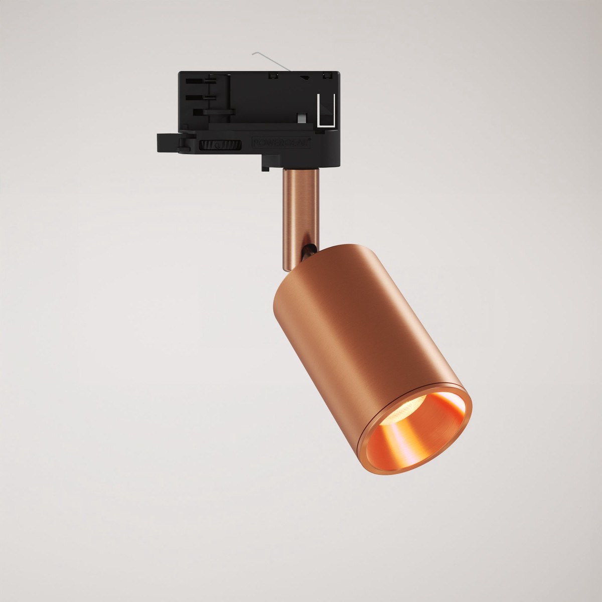 Adjustable Bispot Spotlight for track system - Satin Copper