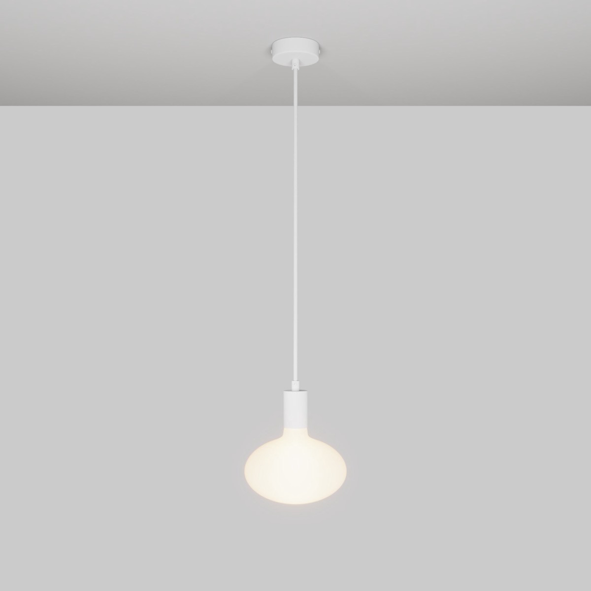 Hot Sale Pendant lamp with LED Ellipse porcelain effect light bulb - Matte White