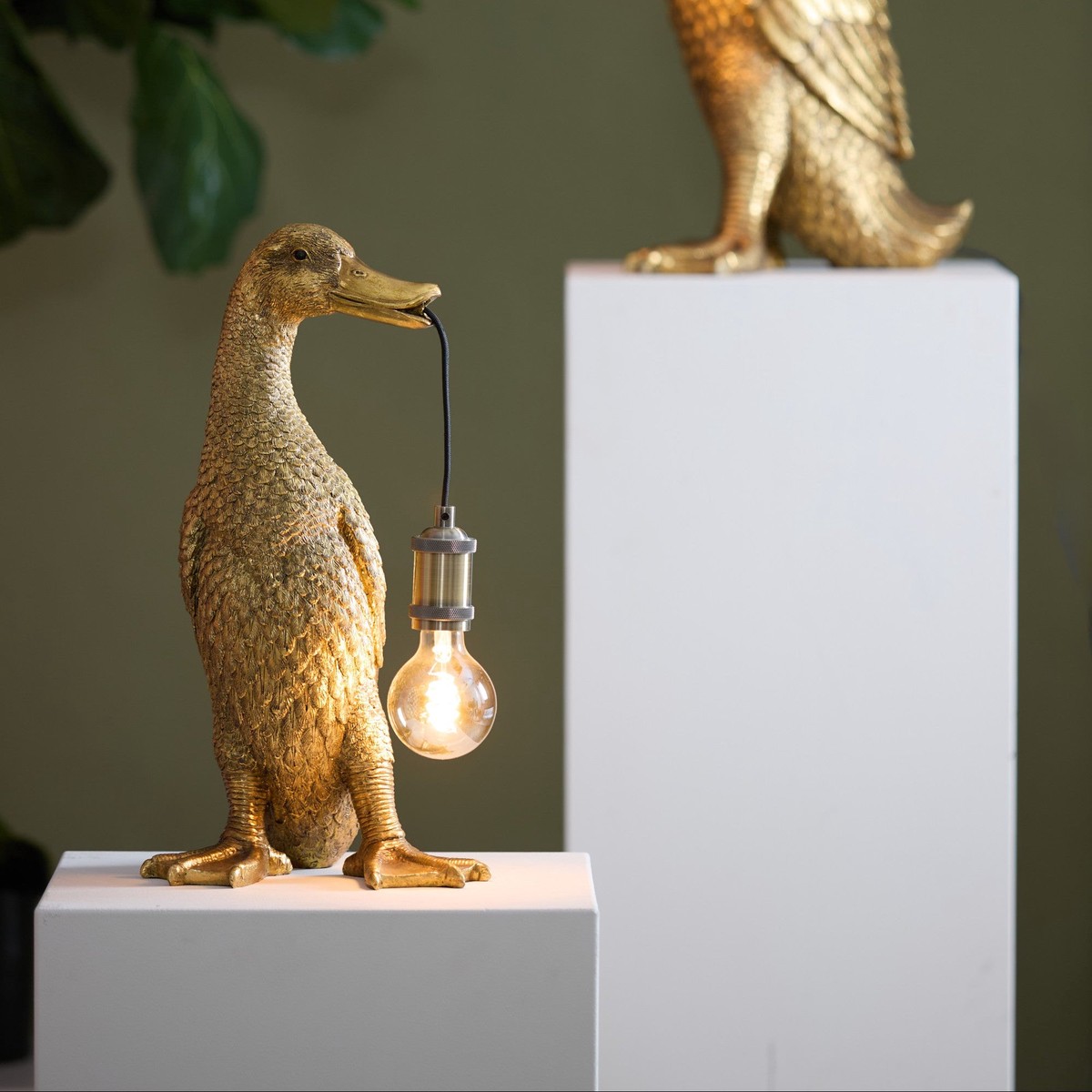 Duck Antique Bronze Table Lamp - Small