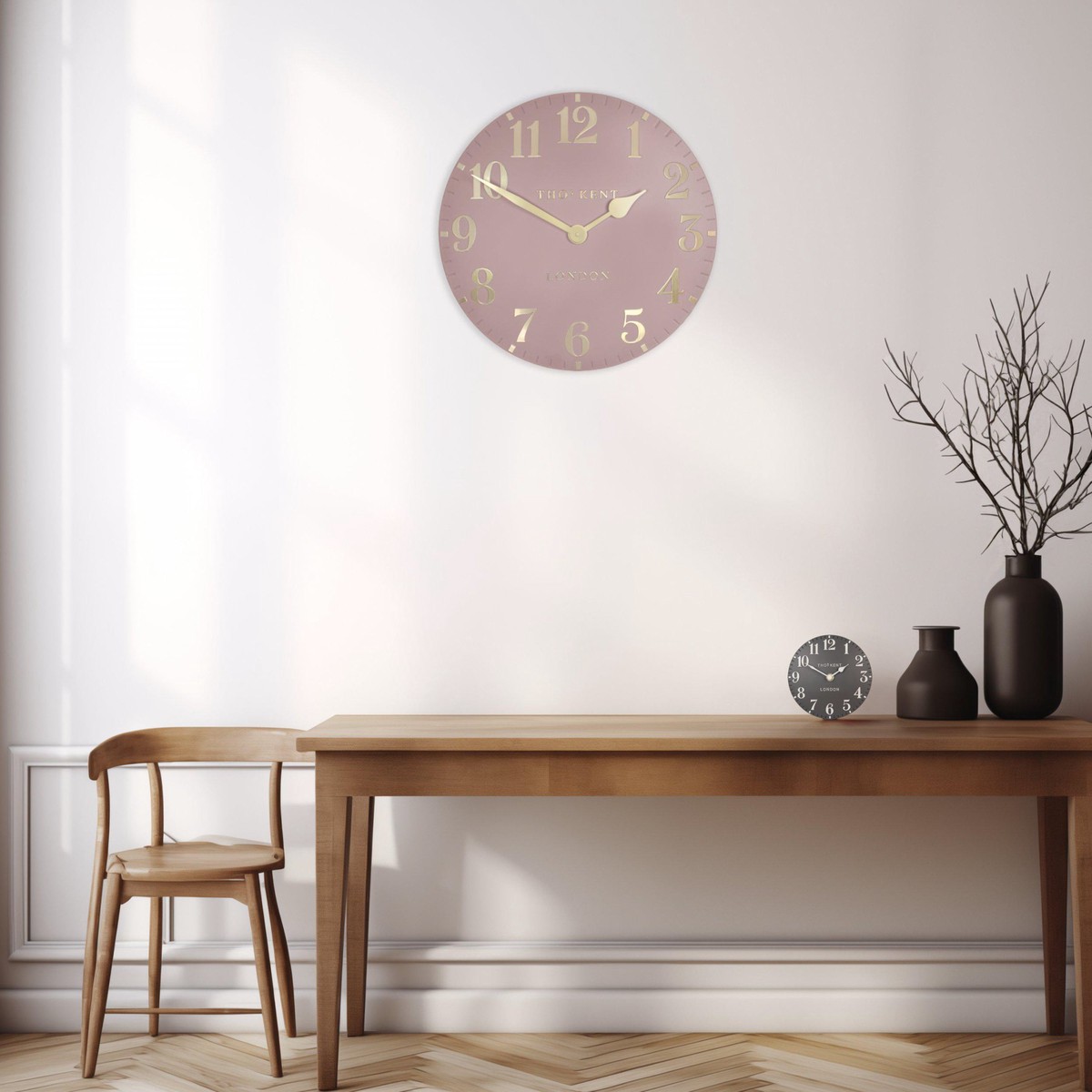 Arabic Wall Clock Blush Pink 20in