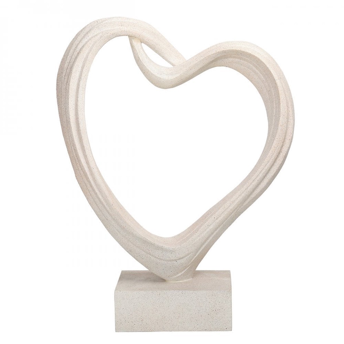 Aven White Sculpted Heart