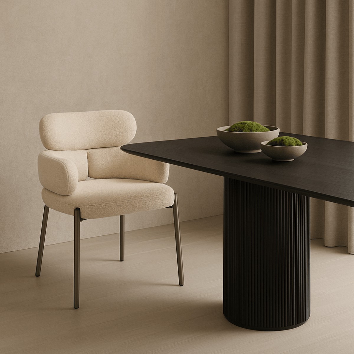 Dream Taupe Boucl Dining Chair